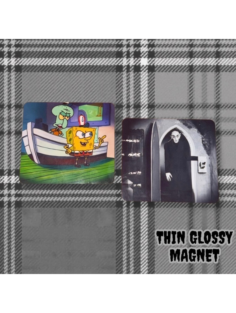 SpongeBob Graveyard Shift Nosferatu Thin Glossy Magnet Set of 2